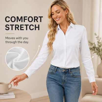 Women's Classic Fit Stretch Button-Down Shirt