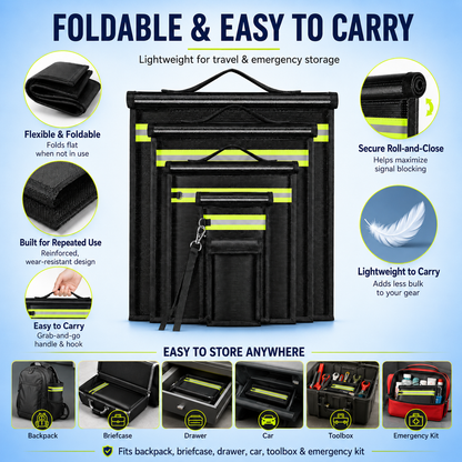 5-Pack Faraday Bags for Phones, Laptops & Key Fobs – Signal Blocking, Fireproof & Water-Resistant Privacy Protection Set