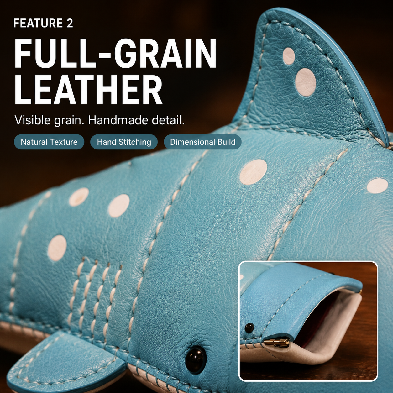 Whale Shark Leather Glasses Case & Crossbody Bag