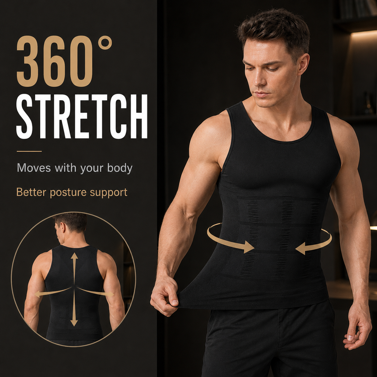 Instant Slimming: Men's Chest & Belly Compression Shaping Vest