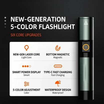 1800LM 5-in-1 Magnetic Rechargeable Flashlight