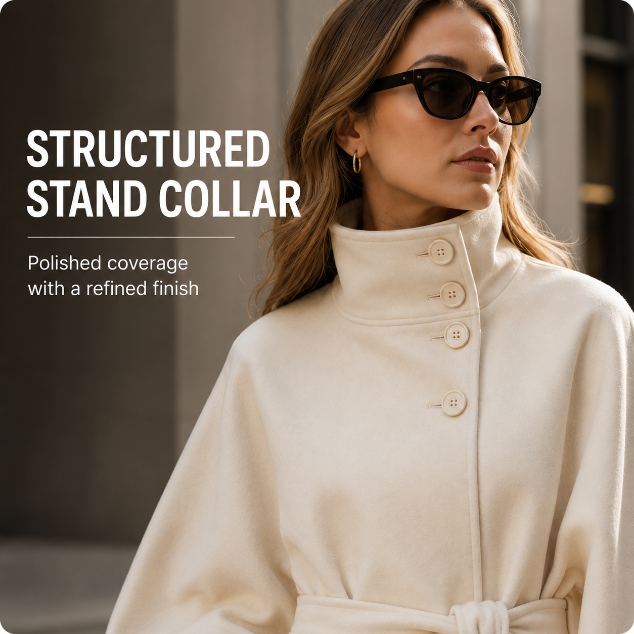Women's Belted Wool-Blend Cape Coat