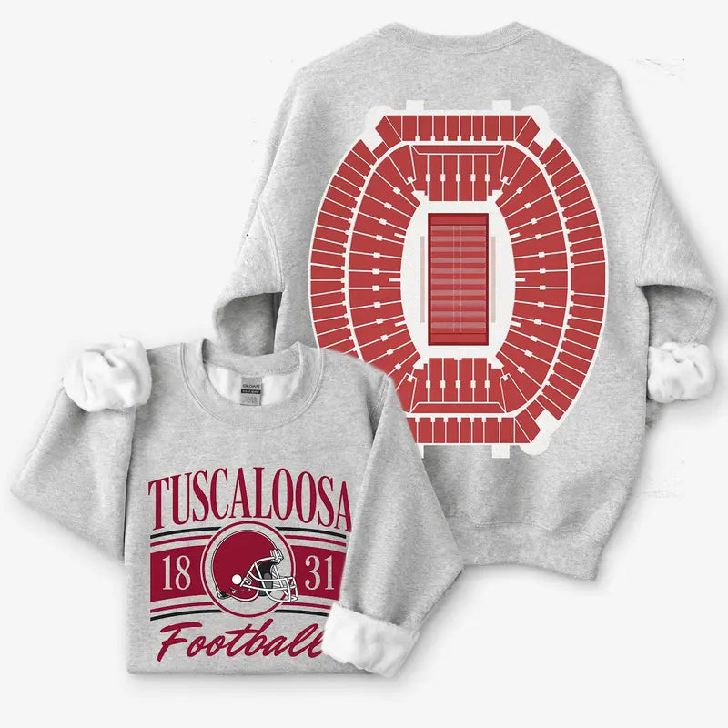 Vintage College Football Ash Grey Sweatshirt