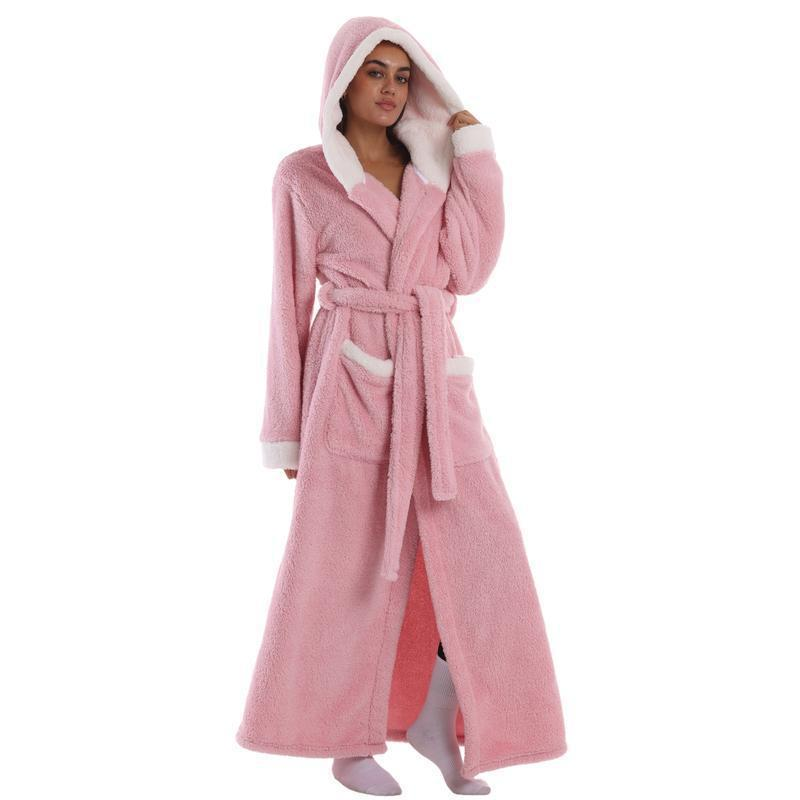 Bamafrontierman™ Hooded Long Leopard Print Bathrobe - Thickened Flannel Fabric