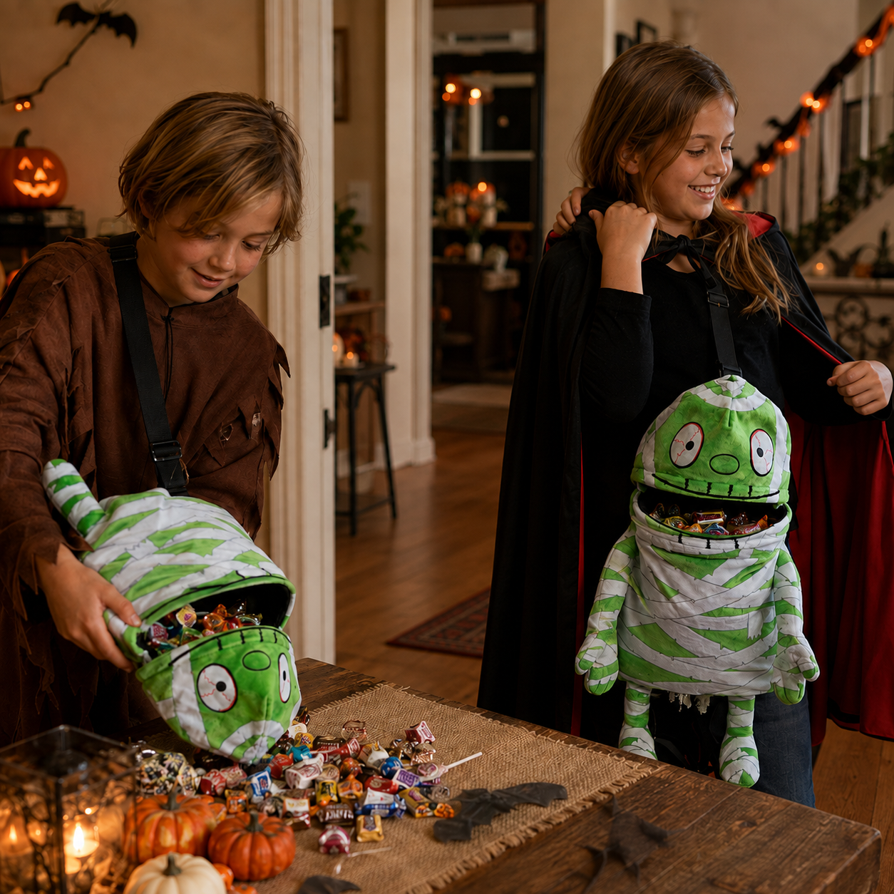 Kids Halloween Trick-or-Treat Plush Backpack Bag