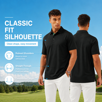 Men's Classic Cotton Polo Shirt – Casual Golf and Everyday Wear