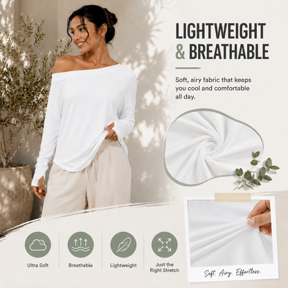 One-shoulder long-sleeved yoga top with integrated bra