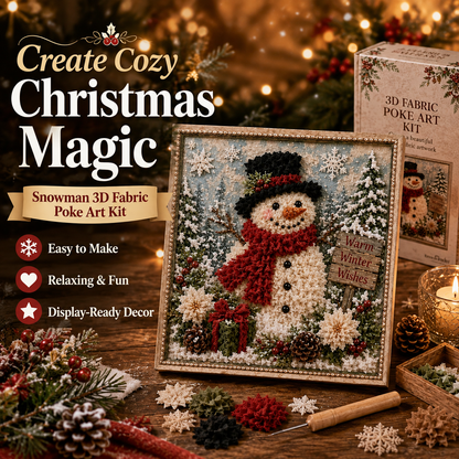 🎄 Christmas Magic: 3D Fabric Poke Art Kit – DIY Holiday Craft & Festive Home Decor