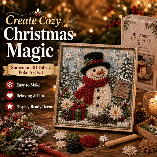 🎄 Christmas Magic: 3D Fabric Poke Art Kit – DIY Holiday Craft & Festive Home Decor