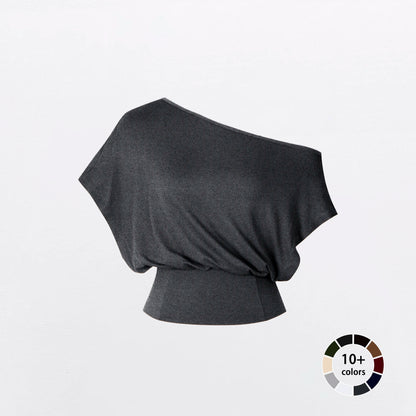 Women Off Shoulder Crop Top, Soft Stretchy Slim Fit Short Sleeve Shirt
