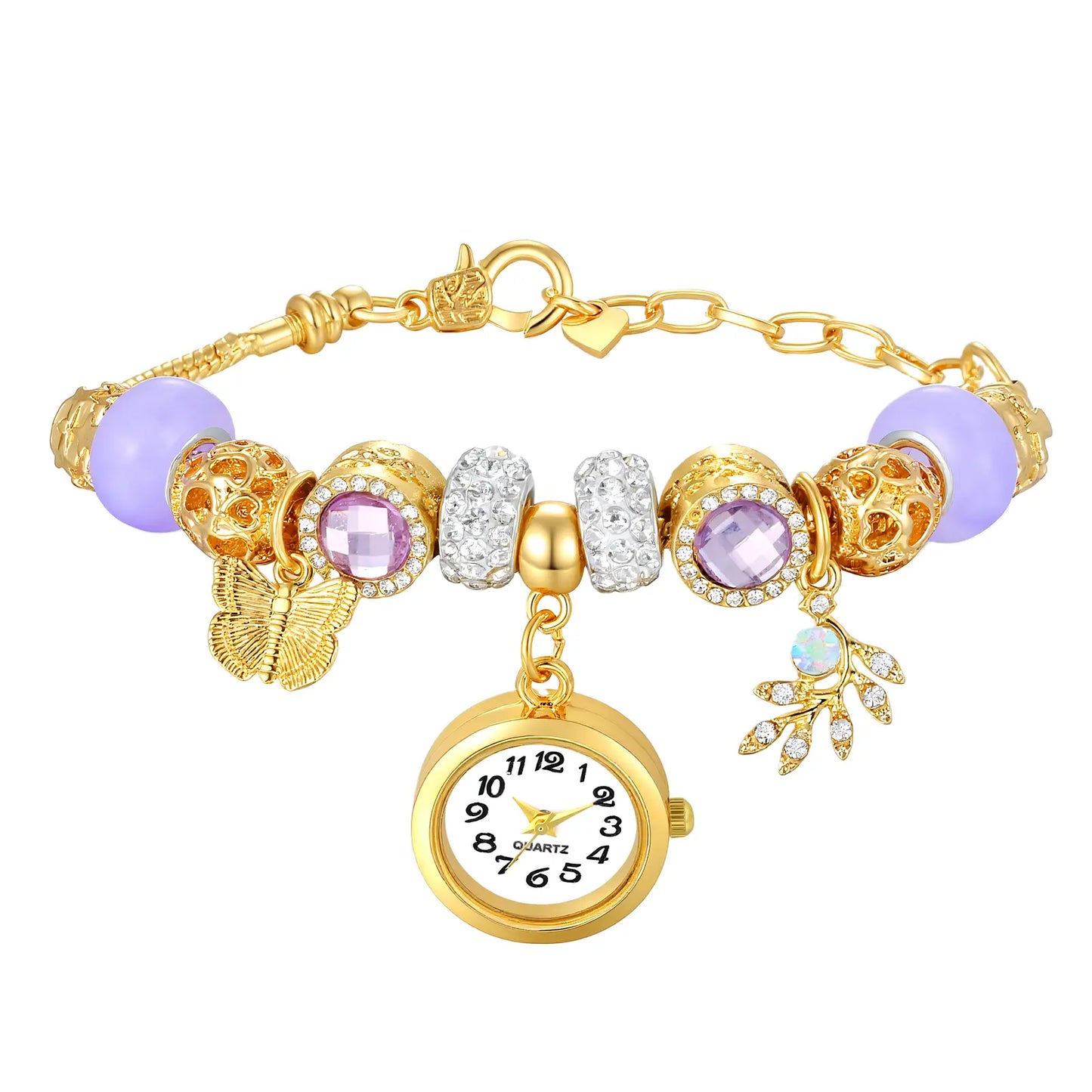 Vintage-Inspired Silver 5 Clock Choker & Heart Pendant