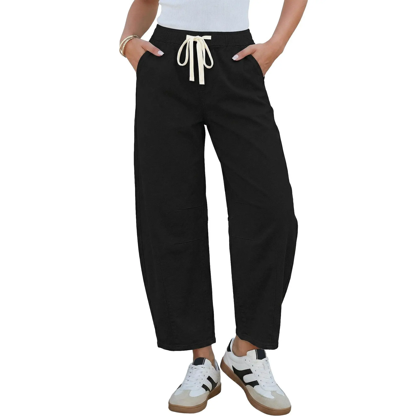 Women's high-waisted stretch wide-leg jeans