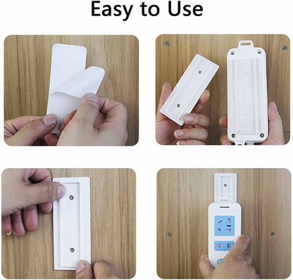 No-drill adhesive socket bracket – Wall-mounted cable management
