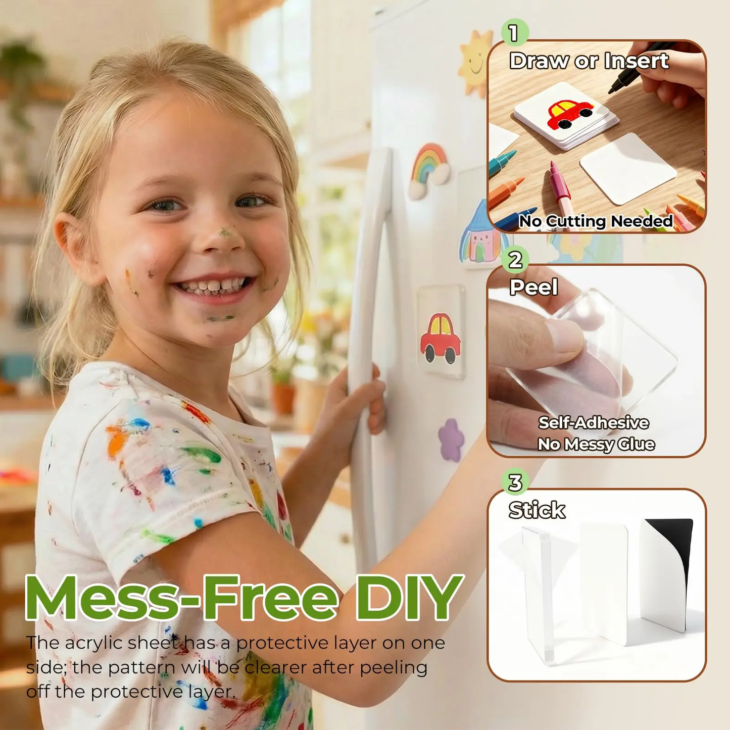 DIY Transparent Acrylic Magnetic Mini Photo Frame