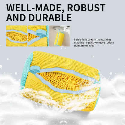 360° Chenille Sneaker Wash Bag — Stop Washing Machine Damage & Shoe Warping
