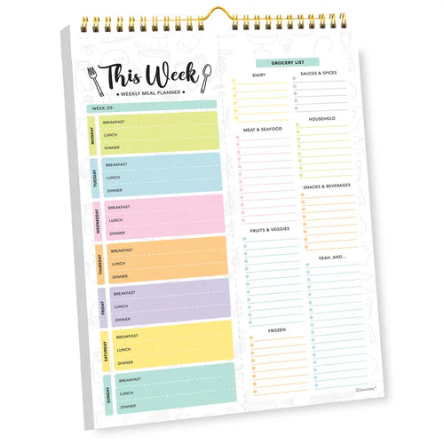 Undated Weekly Meal Planner: 52 Double-Sided Sheets, Grocery List