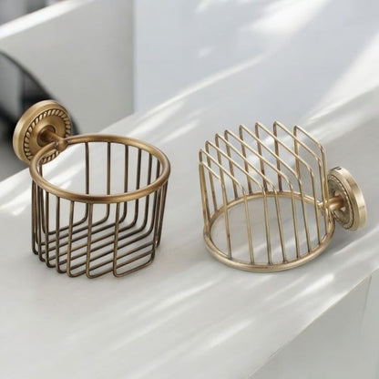 Vintage Bronze Wall Mounted Toilet Paper Holder (100% Brass)