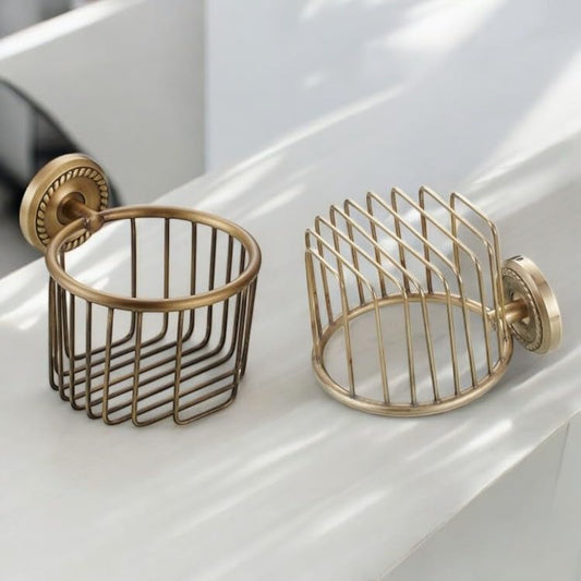 Vintage Bronze Wall Mounted Toilet Paper Holder (100% Brass)