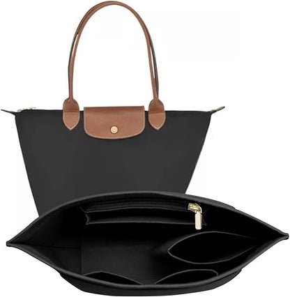 Purse Organizer Insert Tote Bag | High-Density Felt Long Champ Medium Tote Insert
