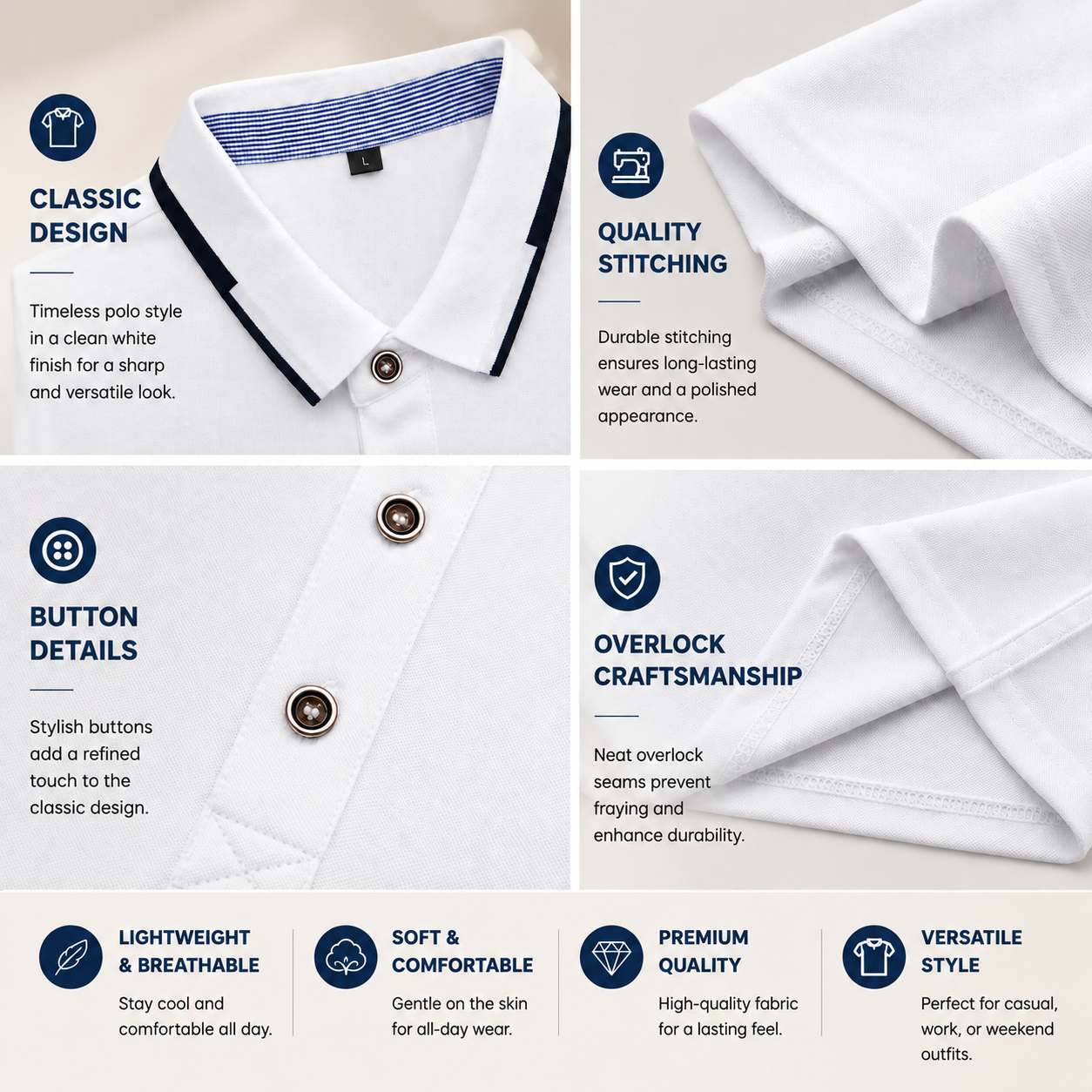 Men's Cool & Breathable Summer Polo Shirt – Stretch Slim Fit