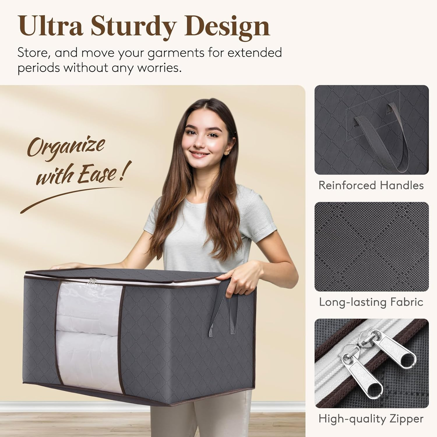 📦️ Large Dustproof Storage Box with Handle & Stackable Design 📦️