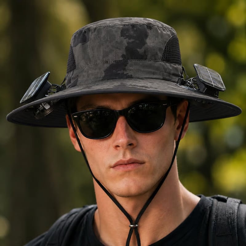 🔥Summer Hot Sale 49% OFF⚡-2026 New Ultralight Solar Fan Sun Fishing Hat-Solar & USB Charging🧢(Only 11oz)