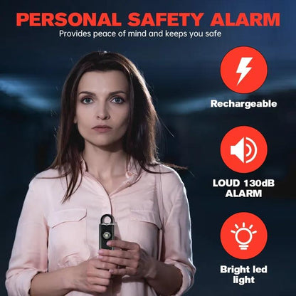 Personal Safety Alarm – 130dB Siren & LED Light for Women’s Self-Defense