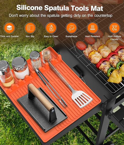 🌞Summer Sale 49% OFF🍖Silicone BBQ Side Shelf Mat — Keep Tools Clean & Close