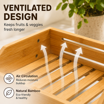 2-Tier Natural Bamboo Fruit Basket