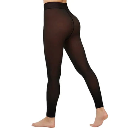 Women’s Fleece-Lined Fake Sheer Thermal Tights