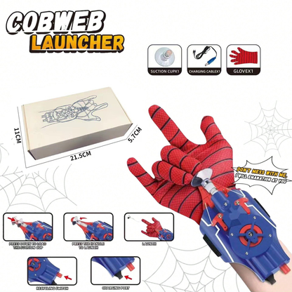 Electric Spider Web Launcher Toy - Automatic Rebound, Dual Heads Replaceable