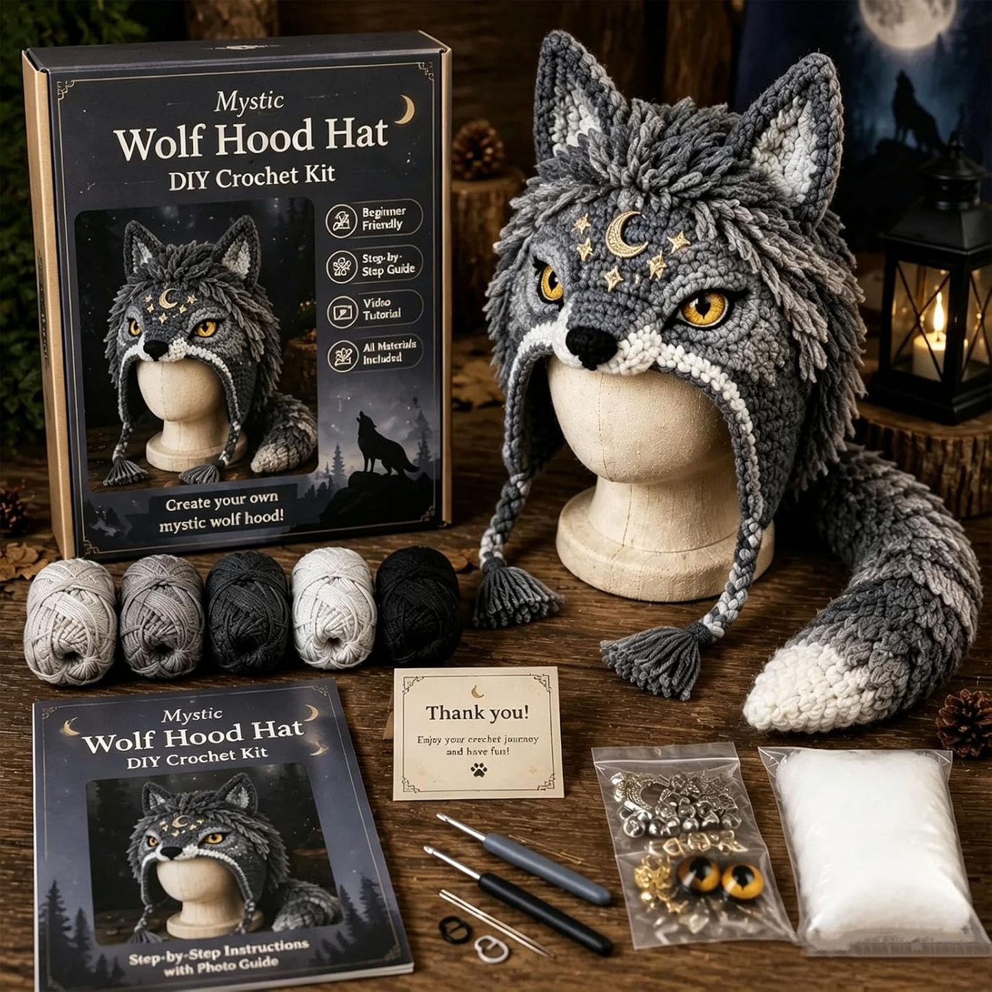 Fantasy Hood Hat DIY Crochet Kit Series