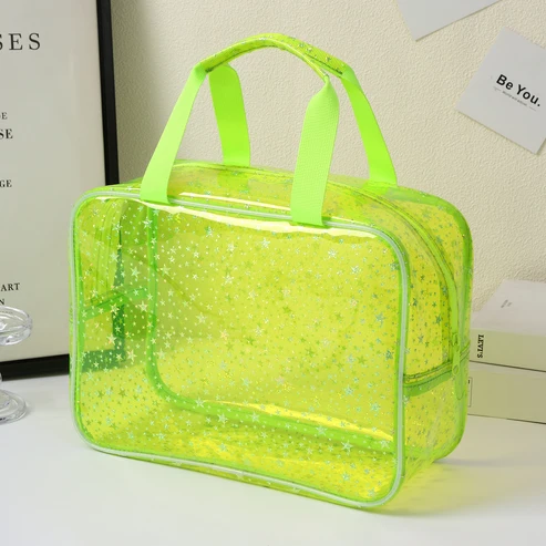 👜Holographic Star Toiletry Bag – Large Capacity Cosmetic Organizer👜