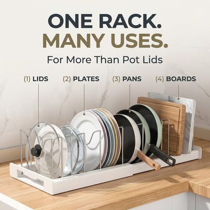 Expandable Pot Lid & Pan Organizer Rack