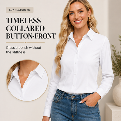 Women's Classic Fit Stretch Button-Down Shirt