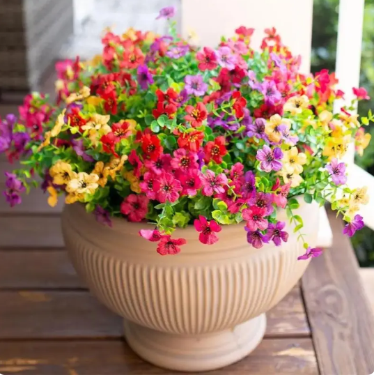 Fall Artificial Flowers, UV Resistant Faux Bouquets for Outdoor & Home Decor