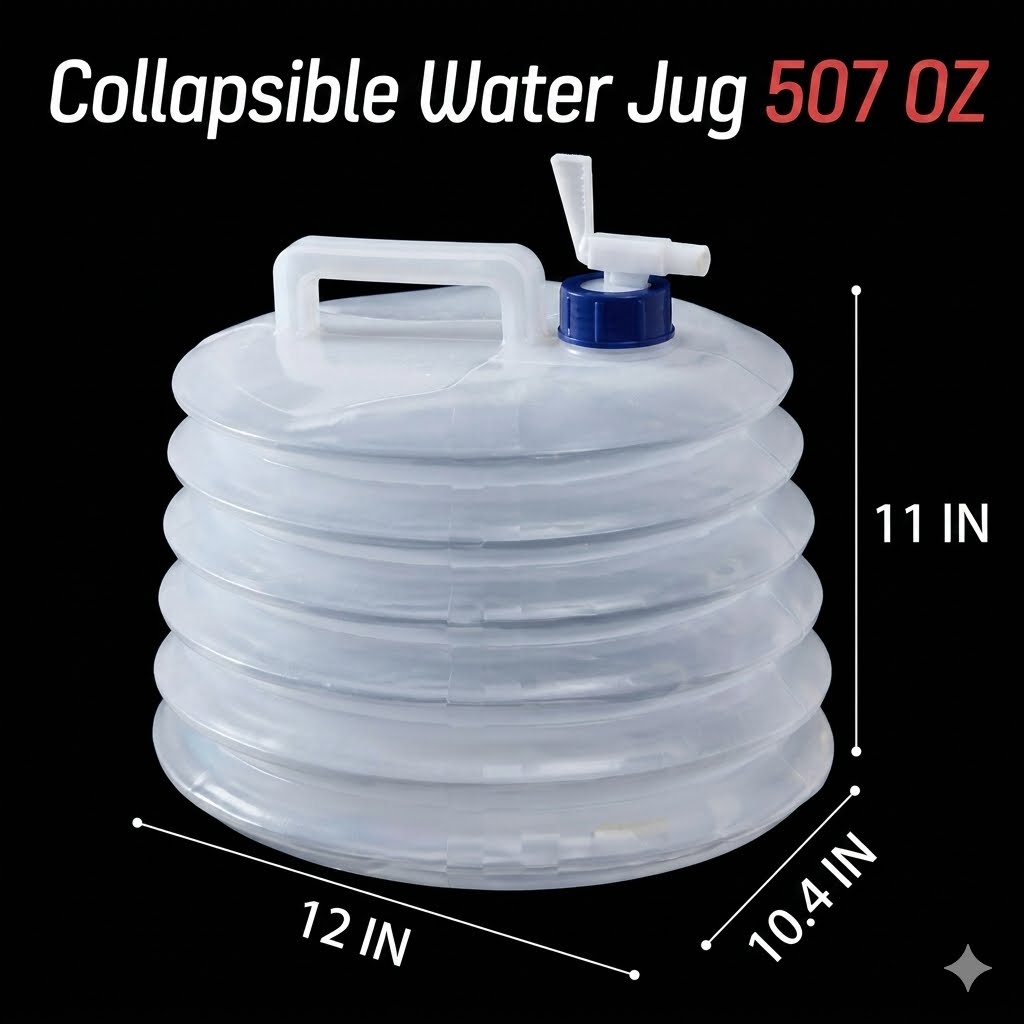Collapsible Water Container with Spigot — Easy Water Access for Camping, Picnics & Road Trips