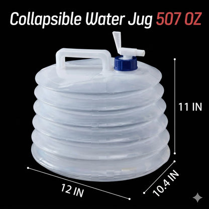 Collapsible Water Container with Spigot — Easy Water Access for Camping, Picnics & Road Trips