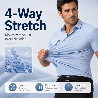 Men's 4-Way Ultra-Stretch Short Sleeve Dress Shirt