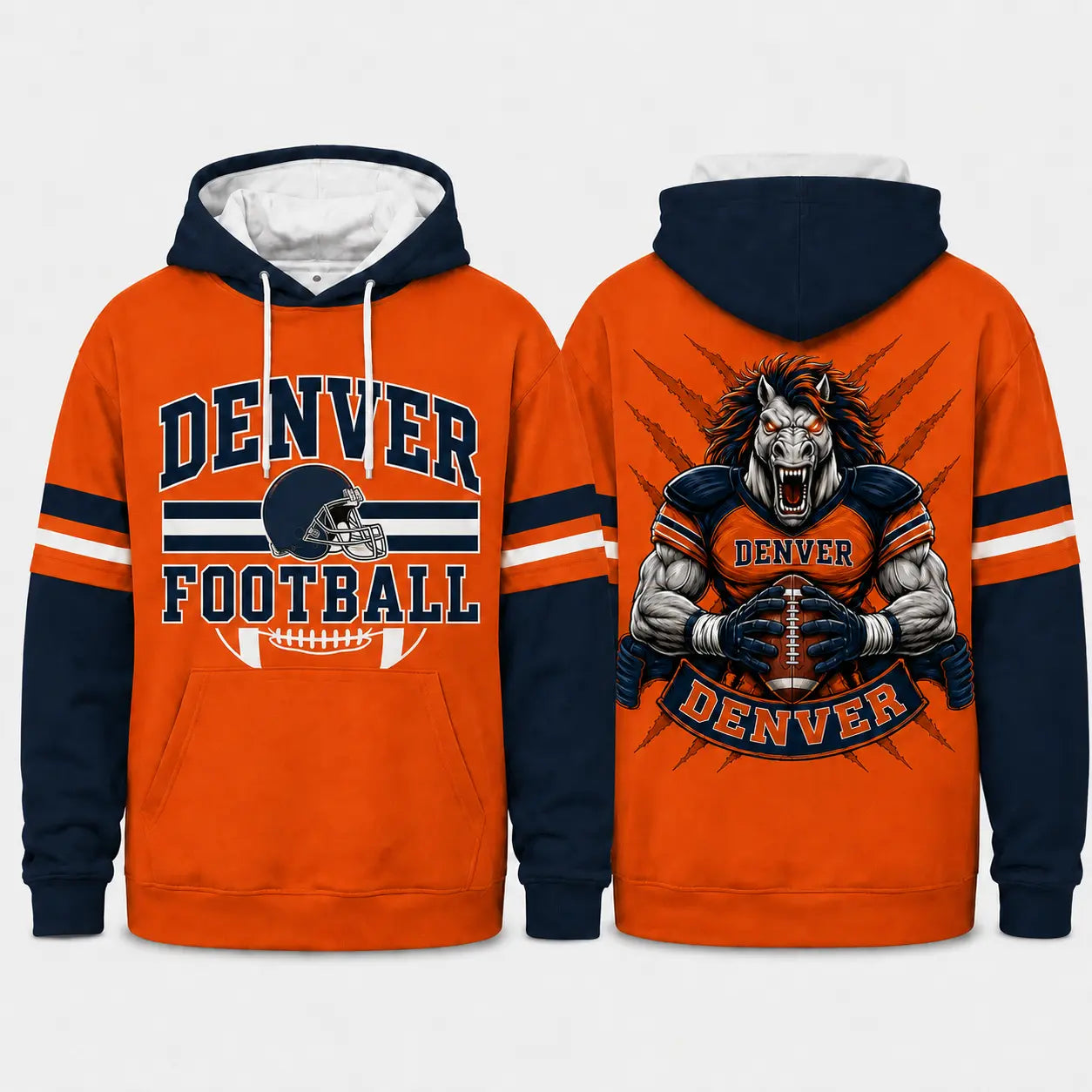 Retro Football Helmet Graphic Hoodie Varsity Style From Every Angle