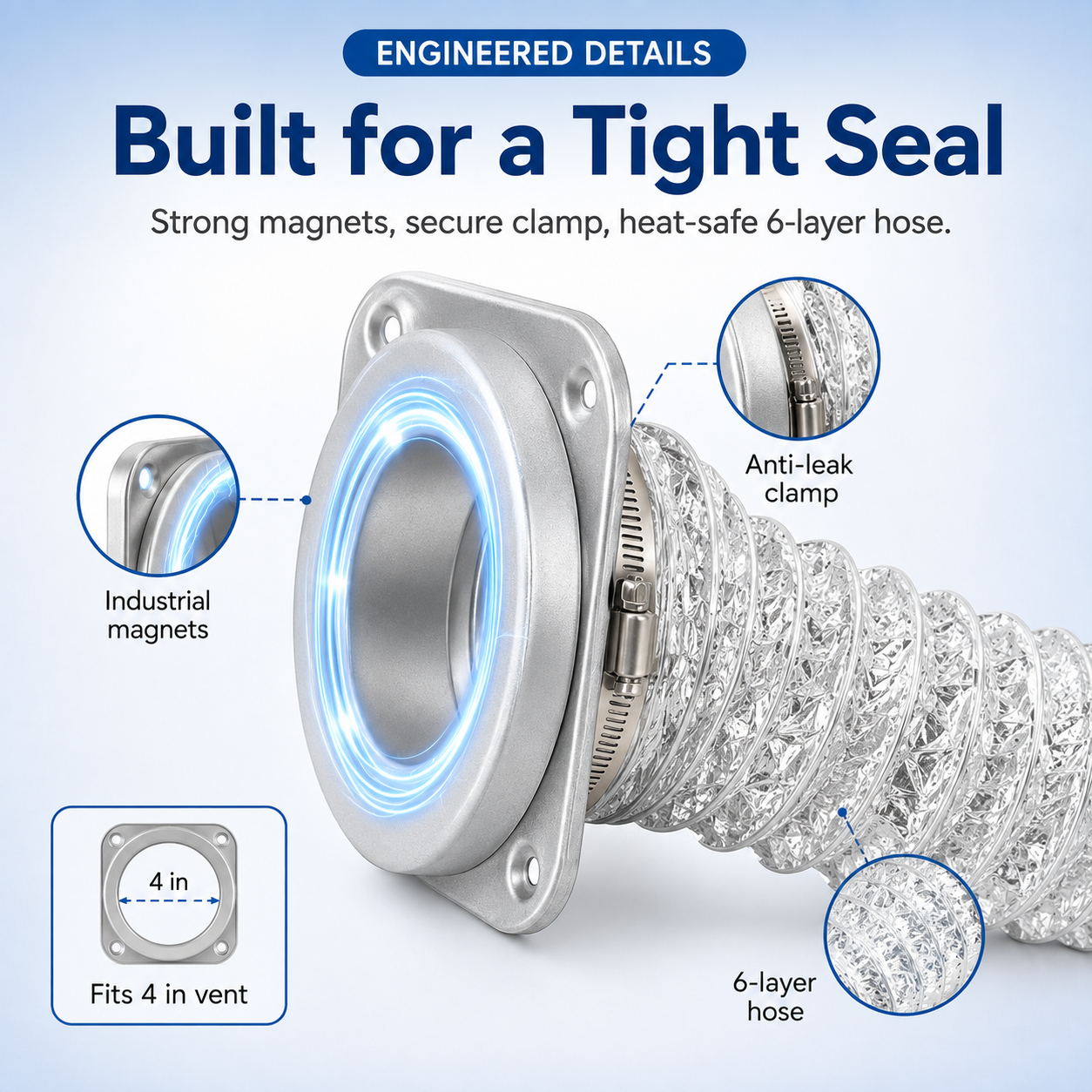Magnetic Dryer Vent Connector – Quick Connect, Tight Seal