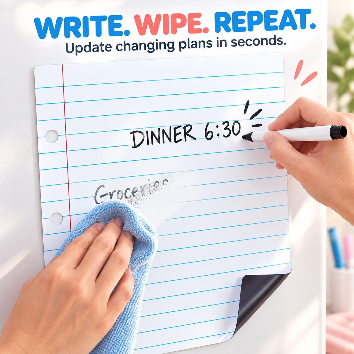 Magnetic Dry Erase Planner for Effortless Family Organization