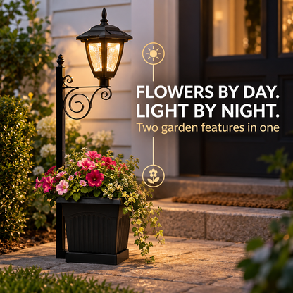Solar Planter Lamp — Flowers by Day, Light by Night