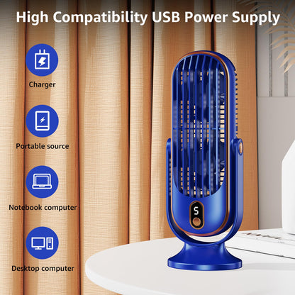 Set of 2 Portable Rechargeable 10\" Fan with 720° Oscillation & Whisper-Quiet Turbo Airflow