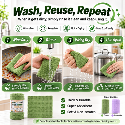 Reusable Tear-Off Kitchen Cloths – 20 Sheets per Roll