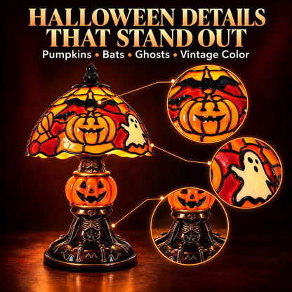 🎃Retro Pumpkin Bat Pattern Single Desk Lamp — Vintage Glow Night Light🎃