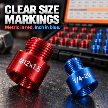 🔩26/44PCS Nut and Bolt Thread Checker - Inch & Metric Sizes, with Handy Tool Box🔩