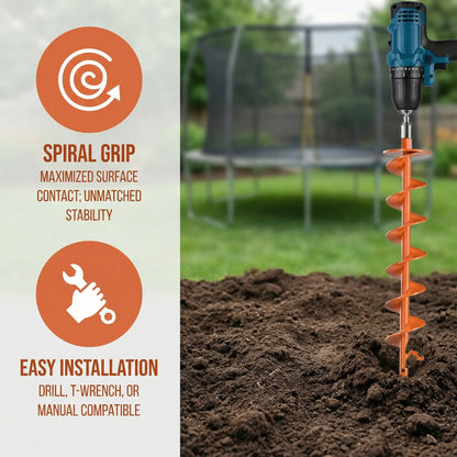 High-carbon steel Ground Anchor Screw in Spiral Trampoline Anchors with Nut