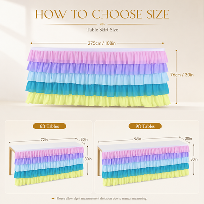 Slip-On Ruffle Table Skirt – No Clips, No Pins, No Hassle