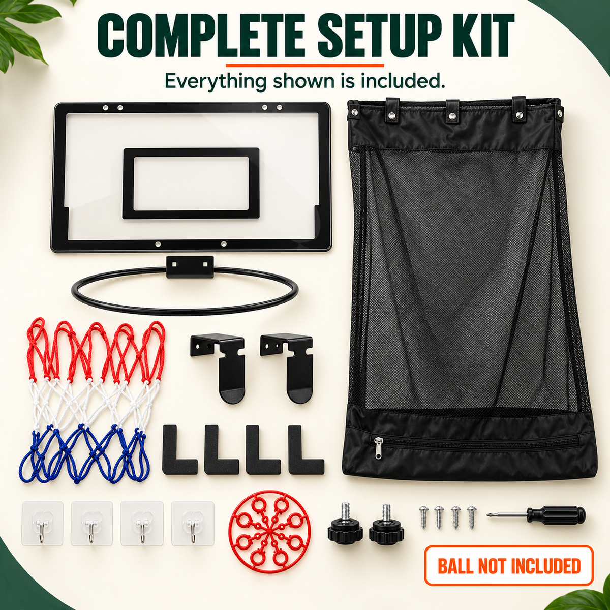 🏀2-in-1 Over-the-Door Basketball Hoop & Laundry Hamper🏀
